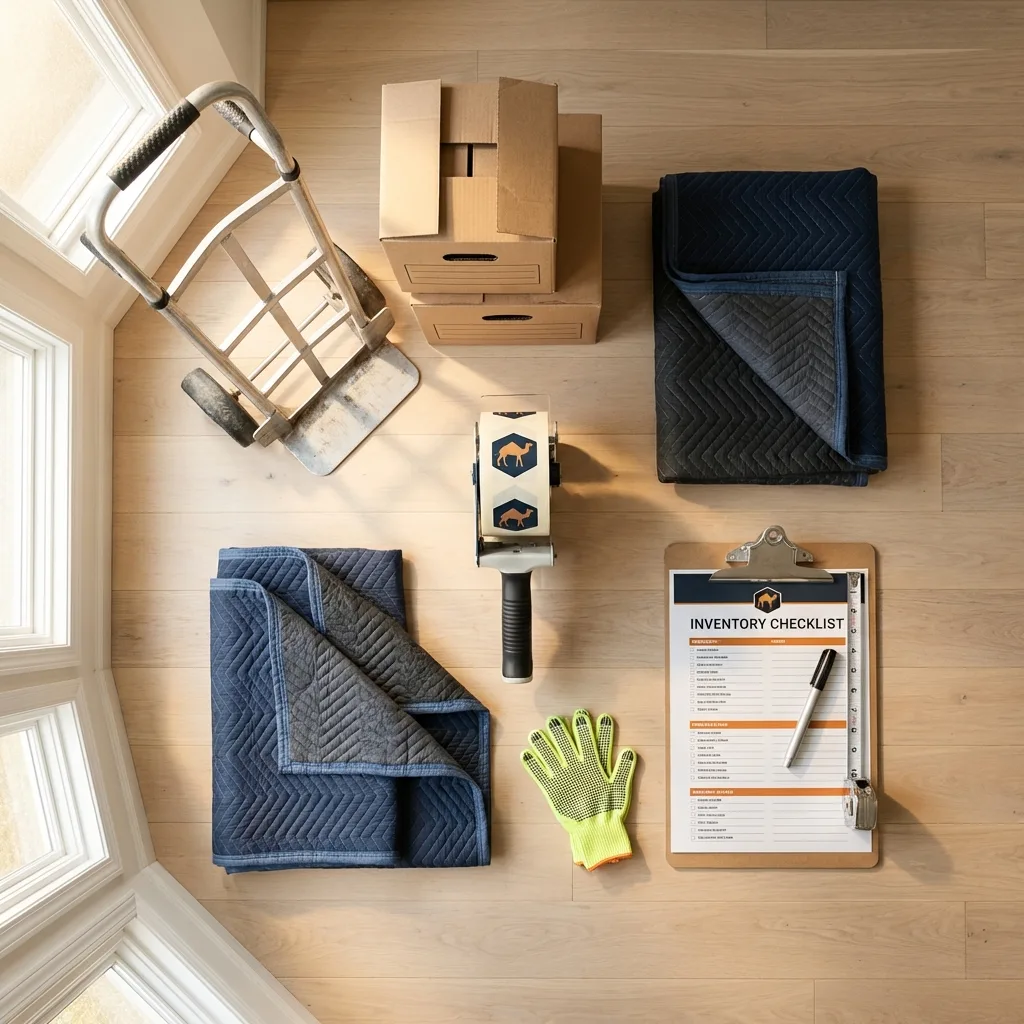 Professional moving supplies and packing materials layout for Stafford Springs residential relocations