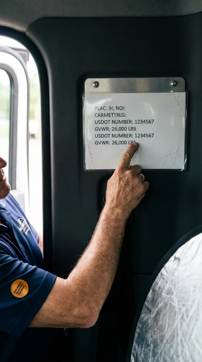 USDOT licensing placard verification in Stafford Springs